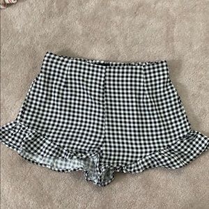 Gingham patterned shorts